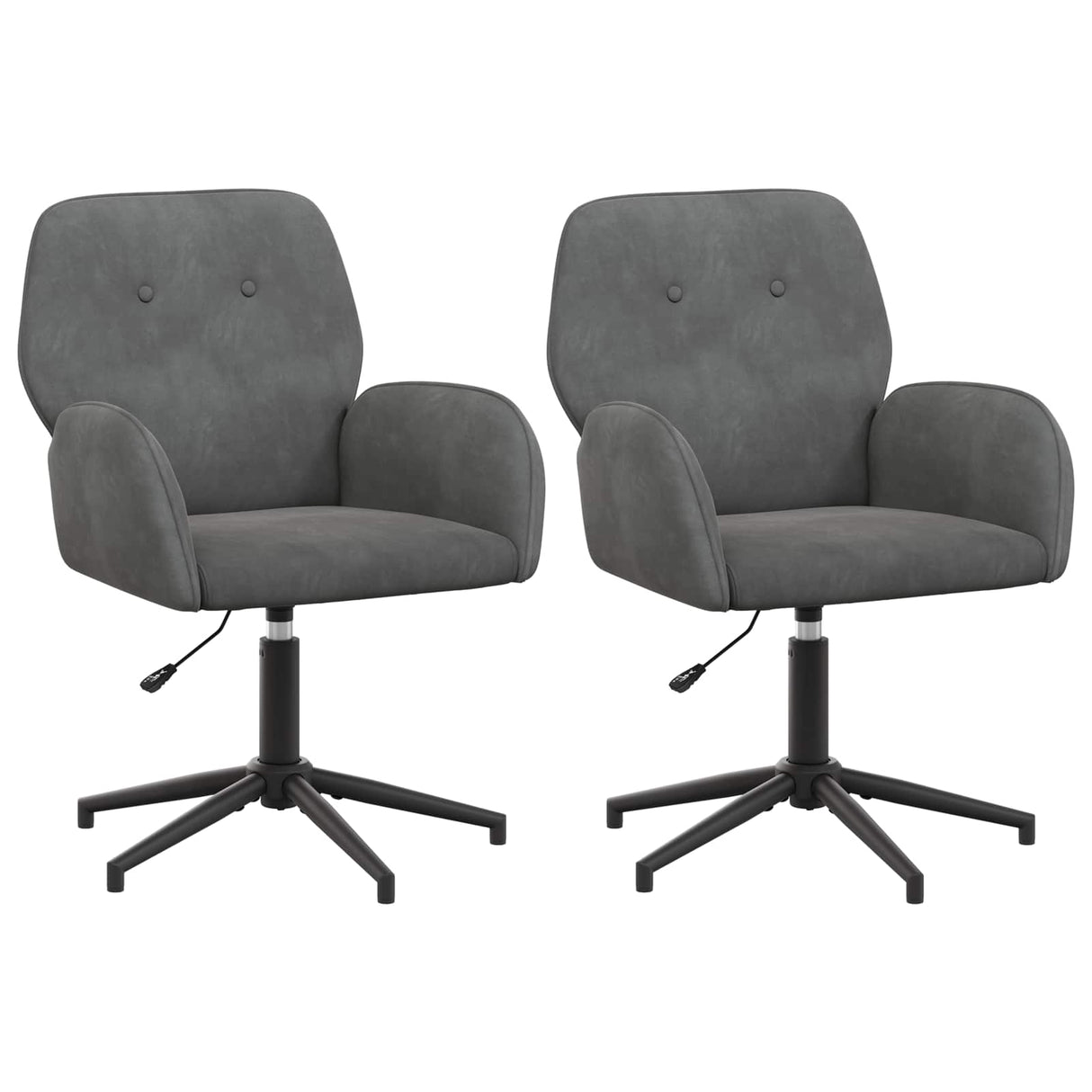 vidaXL Draaibureau stoelen 2 st 54 x 55 x 90 cm Lichtgrijs fluweel