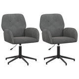 vidaXL Draaibureau stoelen 2 st 54 x 55 x 90 cm Lichtgrijs fluweel