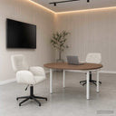 vidaXL Draaibureau stoelen 2 st 54 x 55 x 90 cm Lichtgrijs fluweel