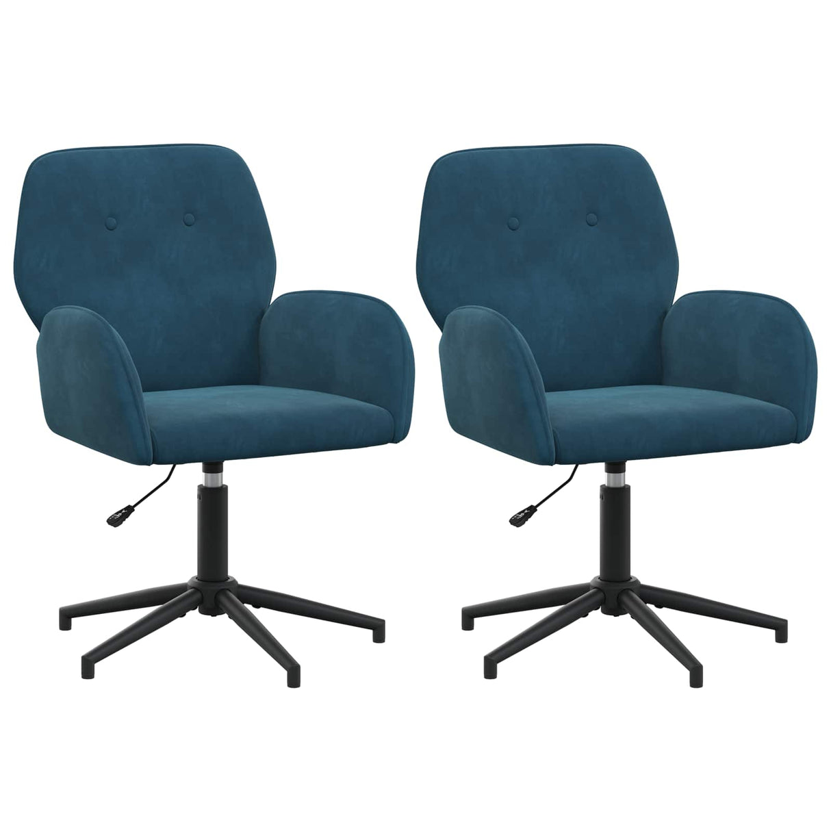 vidaXL Draaibureau stoelen 2 st 54 x 55 x 90 cm Lichtgrijs fluweel