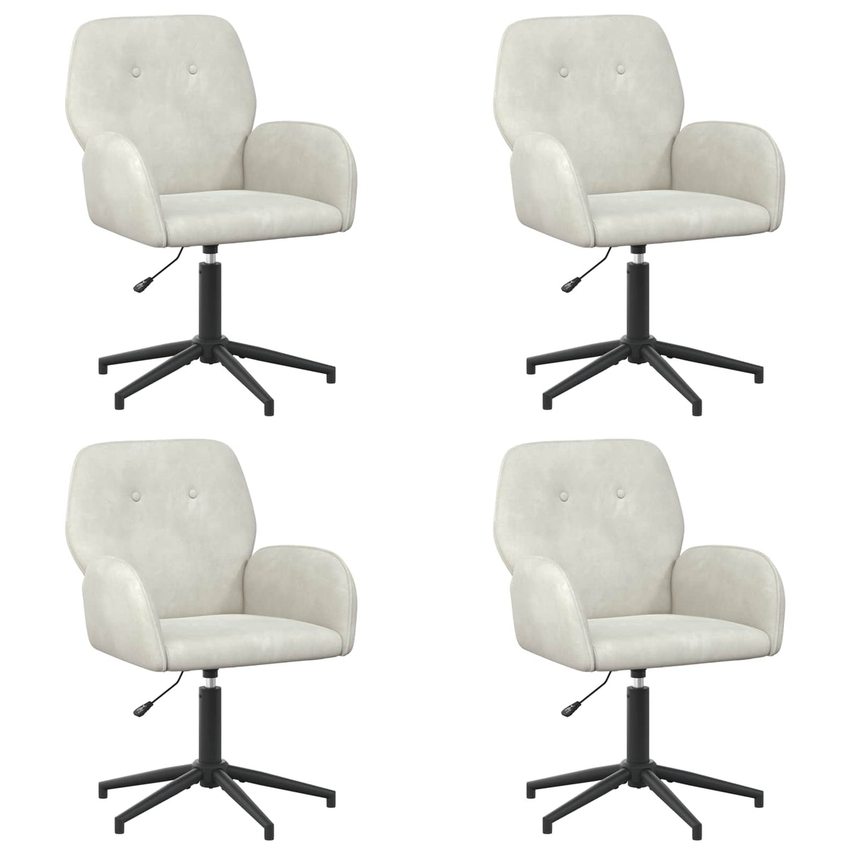 vidaXL Draaibureau stoelen 2 st 54 x 55 x 90 cm Lichtgrijs fluweel