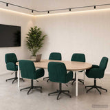 vidaXL Draaibureau stoelen 2 st 54 x 55 x 90 cm Lichtgrijs fluweel