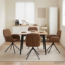 vidaXL Draaikrukken 4 pcs Kunst Suède Leer Bruin 54 x 55 x 86 cm