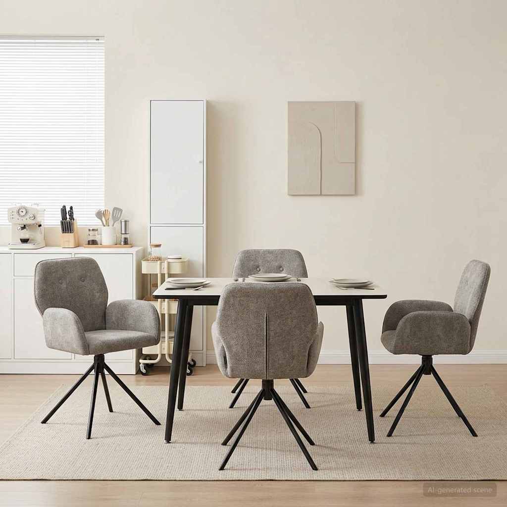 vidaXL Draaikrukken 4 pcs Kunst Suède Leer Bruin 54 x 55 x 86 cm