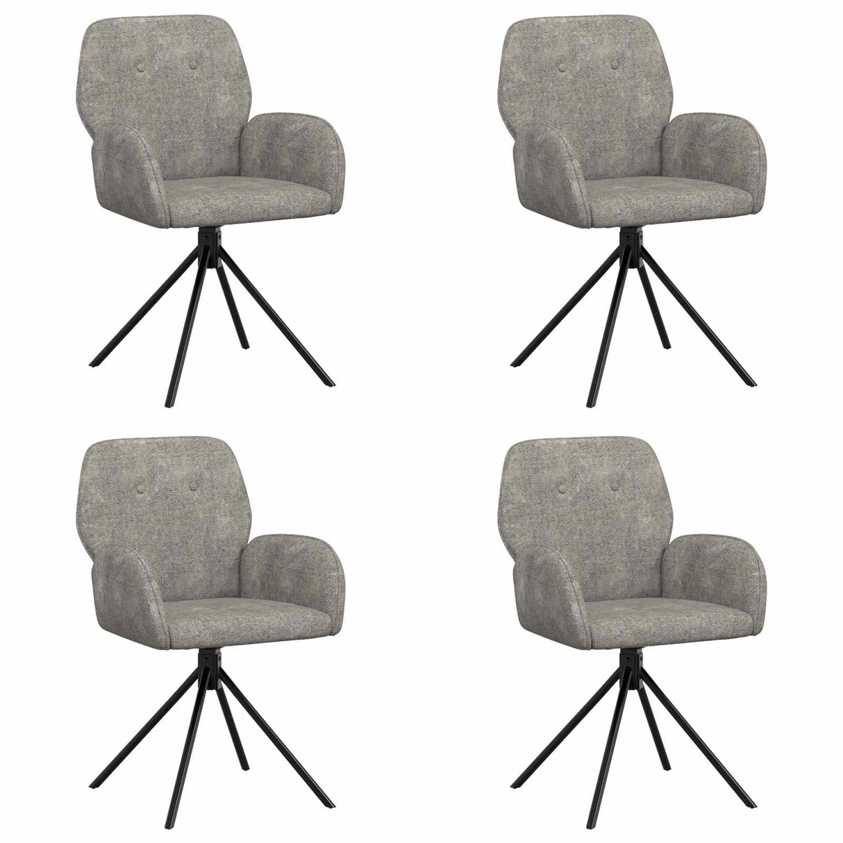 vidaXL Draaikrukken 4 pcs Kunst Suède Leer Bruin 54 x 55 x 86 cm