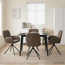 vidaXL Draaikrukken 4 pcs Kunst Suède Leer Bruin 54 x 55 x 86 cm