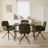 vidaXL Draaikrukken 4 pcs Kunst Suède Leer Bruin 54 x 55 x 86 cm