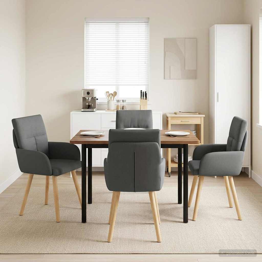 vidaXL Eetstoelen 4 pcs Stof Lichtgrijs 60 x 56 x 96 cm