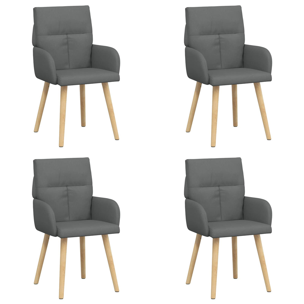 vidaXL Eetstoelen 4 pcs Stof Lichtgrijs 60 x 56 x 96 cm