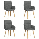 vidaXL Eetstoelen 4 pcs Stof Lichtgrijs 60 x 56 x 96 cm