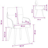 vidaXL Eetstoelen 4 pcs Stof Lichtgrijs 60 x 56 x 96 cm