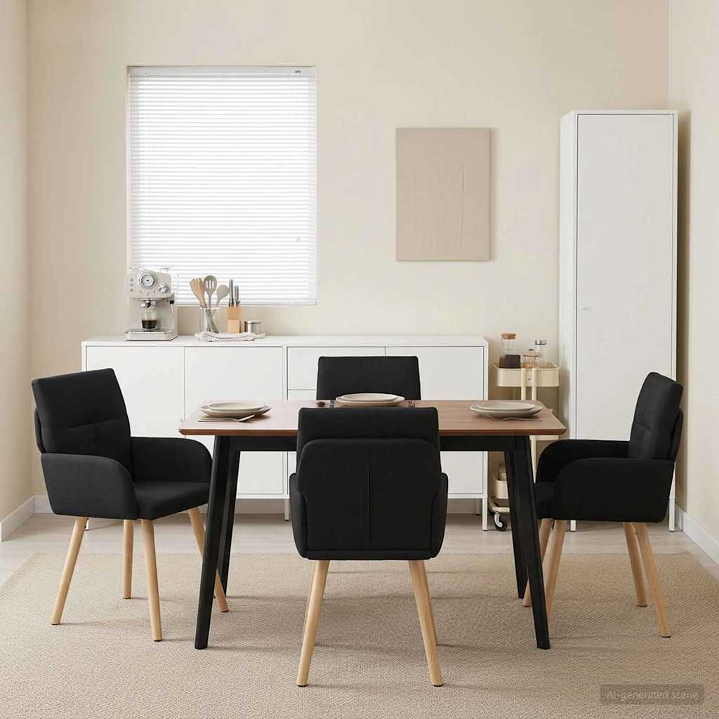 vidaXL Eetstoelen 4 pcs Stof Lichtgrijs 60 x 56 x 96 cm