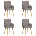 vidaXL Eetstoelen 4 pcs Stof Lichtgrijs 60 x 56 x 96 cm