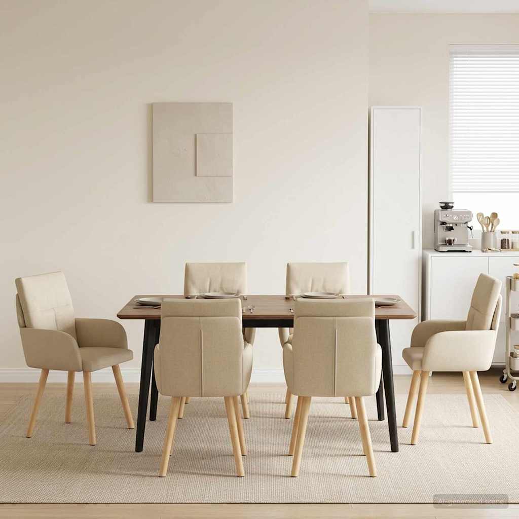 vidaXL Eetstoelen 4 pcs Stof Lichtgrijs 60 x 56 x 96 cm
