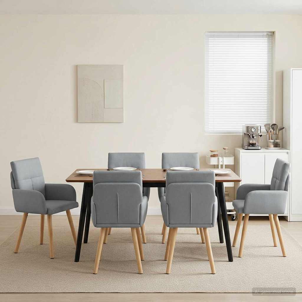 vidaXL Eetstoelen 4 pcs Stof Lichtgrijs 60 x 56 x 96 cm