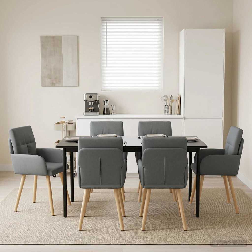 vidaXL Eetstoelen 4 pcs Stof Lichtgrijs 60 x 56 x 96 cm