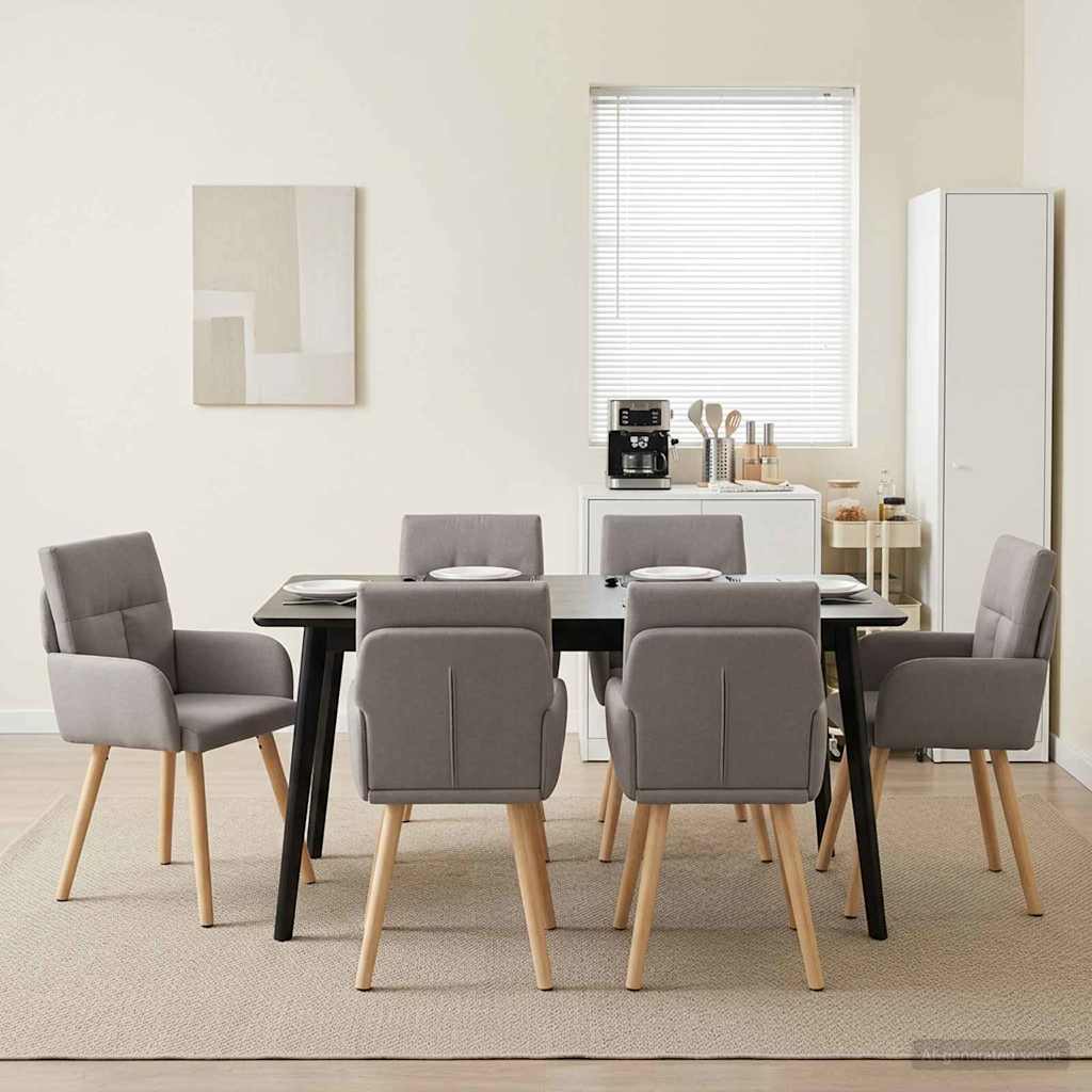 vidaXL Eetstoelen 4 pcs Stof Lichtgrijs 60 x 56 x 96 cm