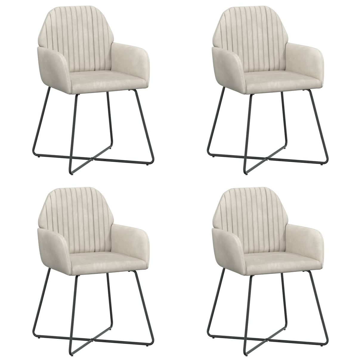 vidaXL Eetstoelen 4 pcs fluweel Lichtgrijs 55 x 50 x 84 cm