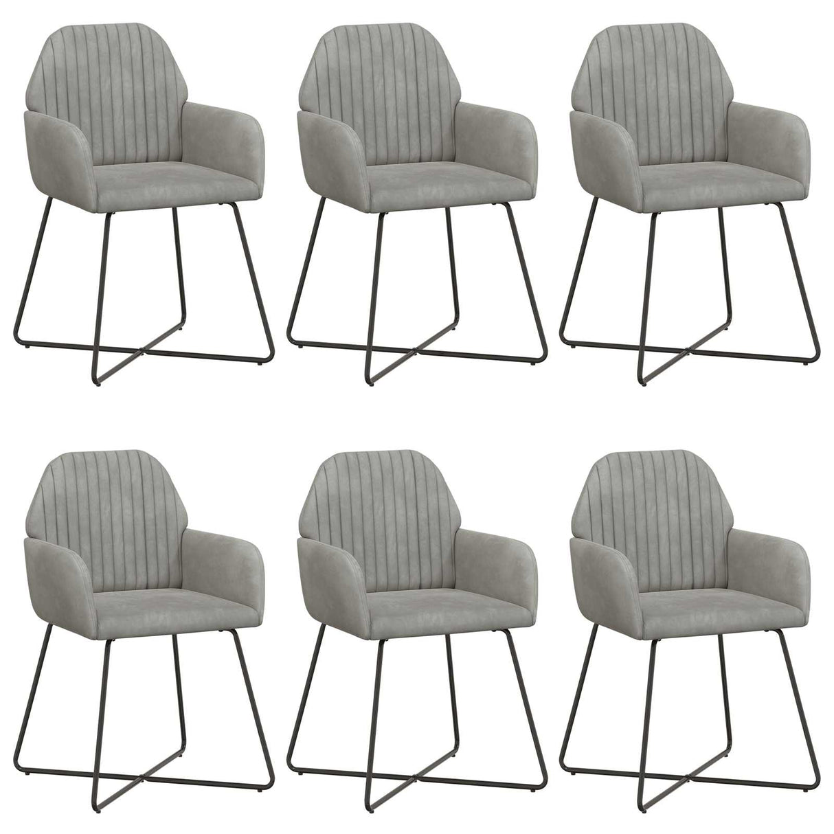 vidaXL Eetstoelen 4 pcs fluweel Lichtgrijs 55 x 50 x 84 cm