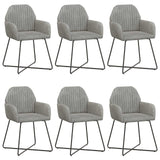 vidaXL Eetstoelen 4 pcs fluweel Lichtgrijs 55 x 50 x 84 cm