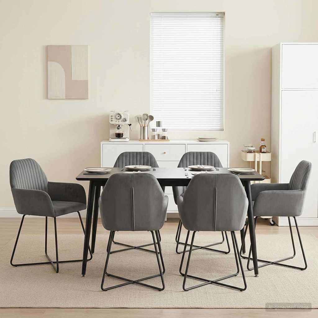vidaXL Eetstoelen 4 pcs fluweel Lichtgrijs 55 x 50 x 84 cm