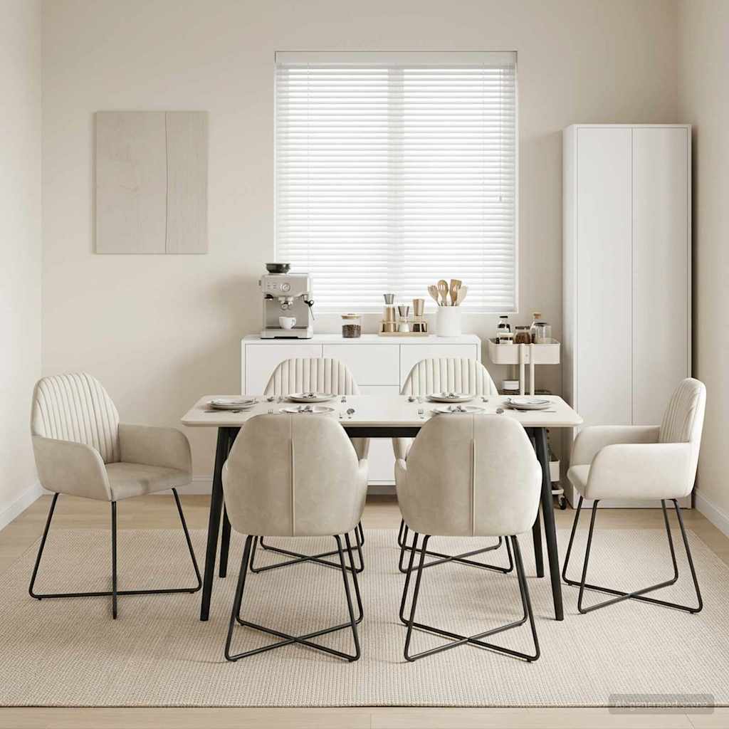 vidaXL Eetstoelen 4 pcs fluweel Lichtgrijs 55 x 50 x 84 cm