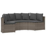 vidaXL 2-delige Loungeset met kussens poly rattan zwart