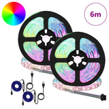 vidaXL LED strip 2 pcs Zwart en Transparant 3000 mm Koper en Plastic