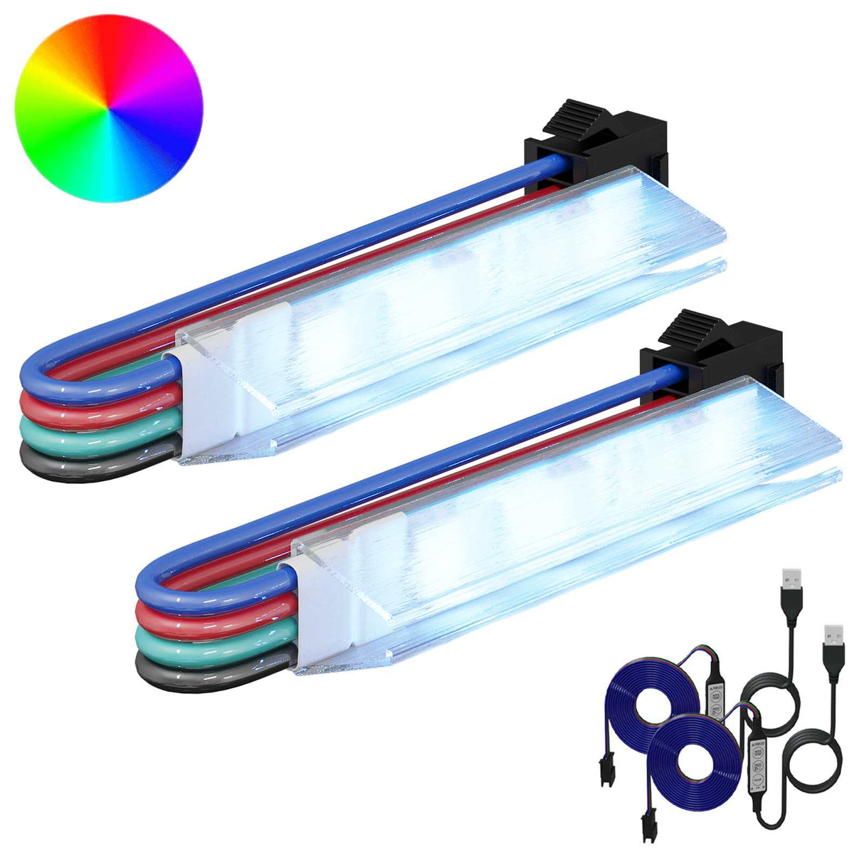 vidaXL LED strip 2 pcs Zwart en Wit 1745 mm Koper en Plastic