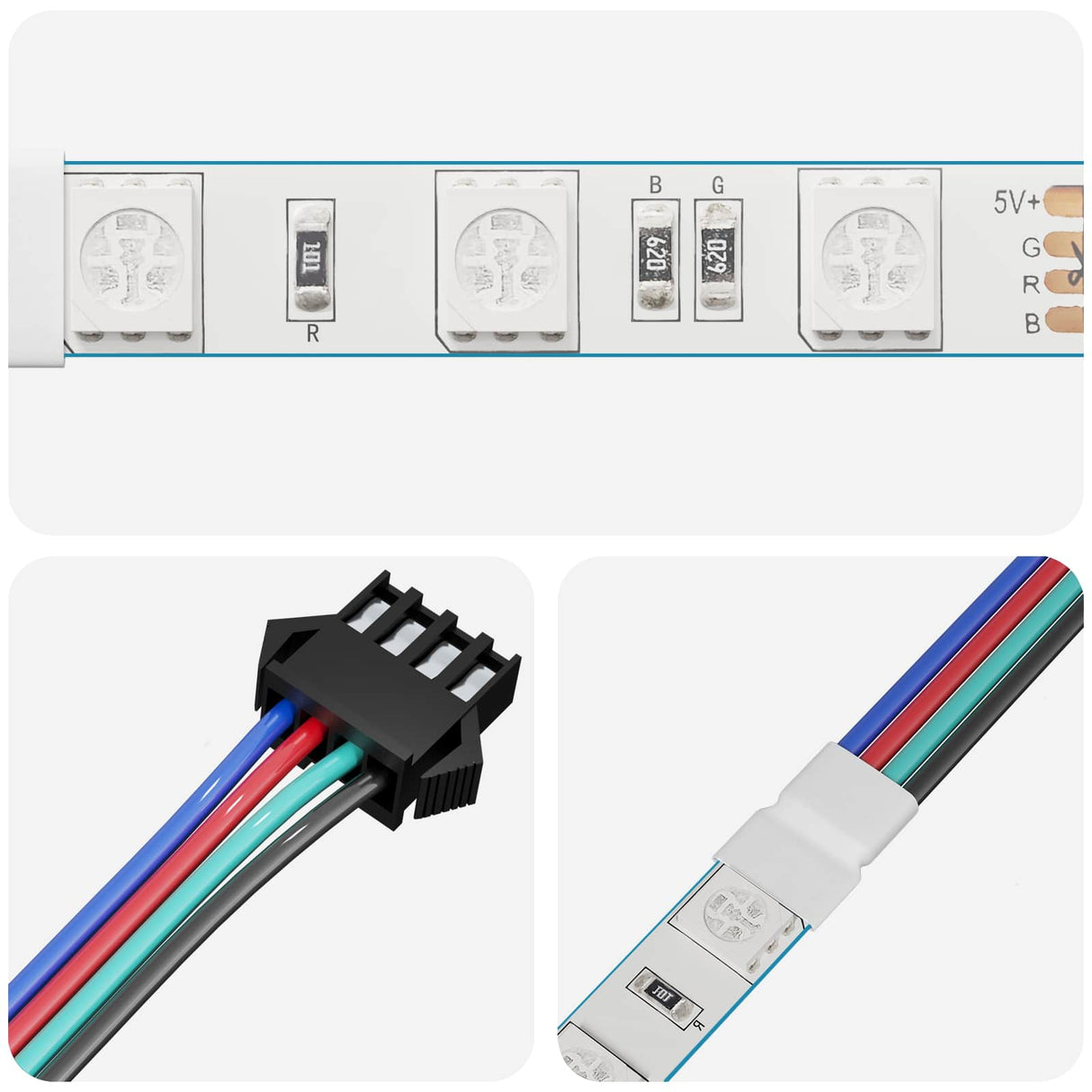 vidaXL LED strip 2 pcs Zwart en Wit 1745 mm Koper en Plastic