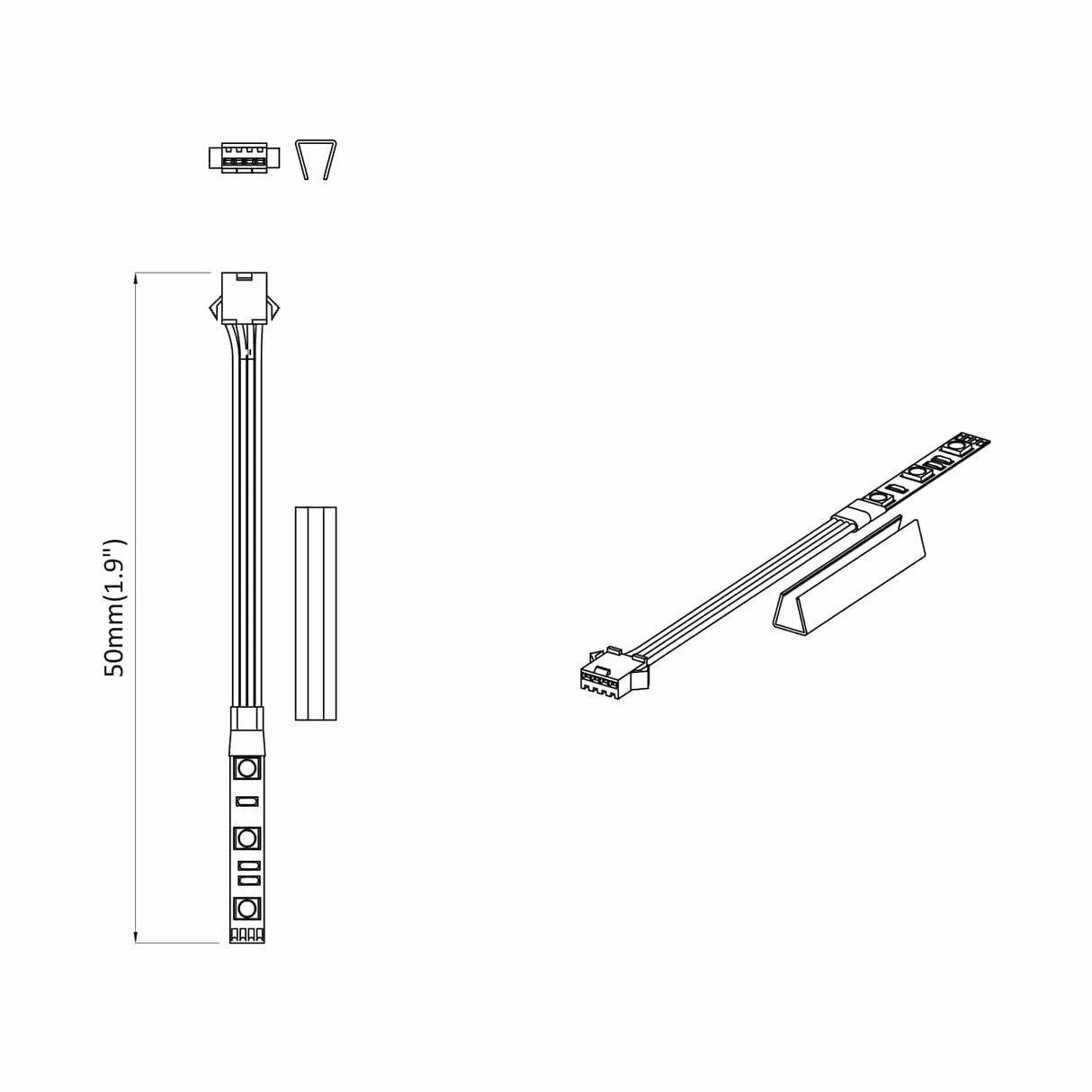 vidaXL LED strip 2 pcs Zwart en Wit 1745 mm Koper en Plastic