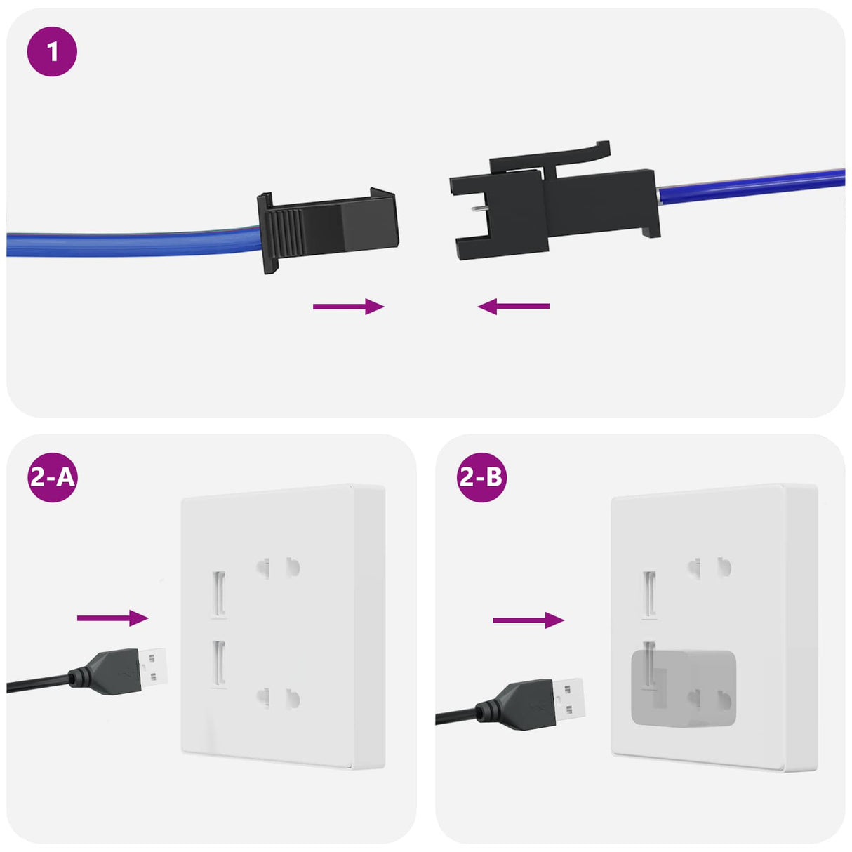 vidaXL LED strip 2 pcs Zwart en Wit 1745 mm Koper en Plastic