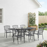 vidaXL Tuin Eettafel Set 7 pcs Antracietkleurig 212 x 90 x 76 cm