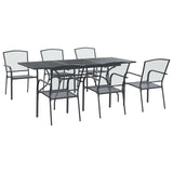 vidaXL Tuin Eettafel Set 7 pcs Antracietkleurig 212 x 90 x 76 cm