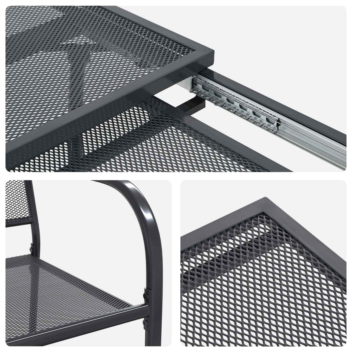 vidaXL Tuin Eettafel Set 7 pcs Antracietkleurig 212 x 90 x 76 cm