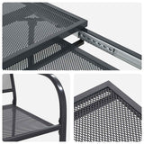 vidaXL Tuin Eettafel Set 7 pcs Antracietkleurig 212 x 90 x 76 cm