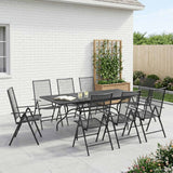 vidaXL Tuin Eettafel Set 9 pcs Antracietkleurig 212 x 90 x 76 cm