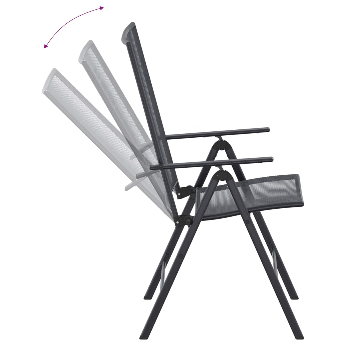 vidaXL Tuin Eettafel Set 9 pcs Antracietkleurig 212 x 90 x 76 cm