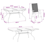 vidaXL Tuin Eettafel Set 9 pcs Antracietkleurig 212 x 90 x 76 cm