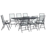 vidaXL Tuin Eettafel Set 9 pcs Antracietkleurig 212 x 90 x 76 cm