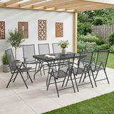 vidaXL Tuin Eettafel Set 9 pcs Antracietkleurig 212 x 90 x 76 cm