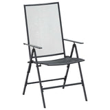 vidaXL Tuin Eettafel Set 9 pcs Antracietkleurig 212 x 90 x 76 cm