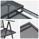 vidaXL Tuin Eettafel Set 9 pcs Antracietkleurig 212 x 90 x 76 cm