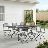 vidaXL Tuin Eettafel Set 7 pcs Antracietkleurig 212 x 90 x 76 cm