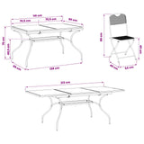 vidaXL Tuin Eettafel Set 7 pcs Antracietkleurig 212 x 90 x 76 cm
