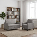 vidaXL Sofa Set with Storage 2 pc Light Gray Polyester