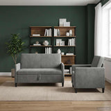 vidaXL Sofa Set with Storage 2 pc Light Gray Polyester