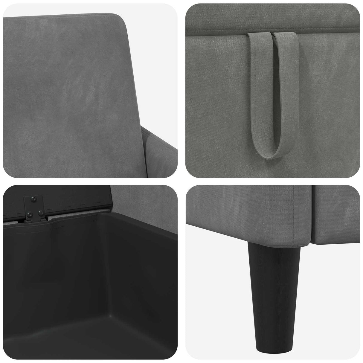 vidaXL Sofa Set with Storage 2 pc Light Gray Polyester