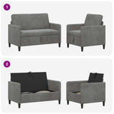vidaXL Sofa Set with Storage 2 pc Light Gray Polyester