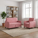 vidaXL Sofa Set with Storage 2 pc Light Gray Polyester